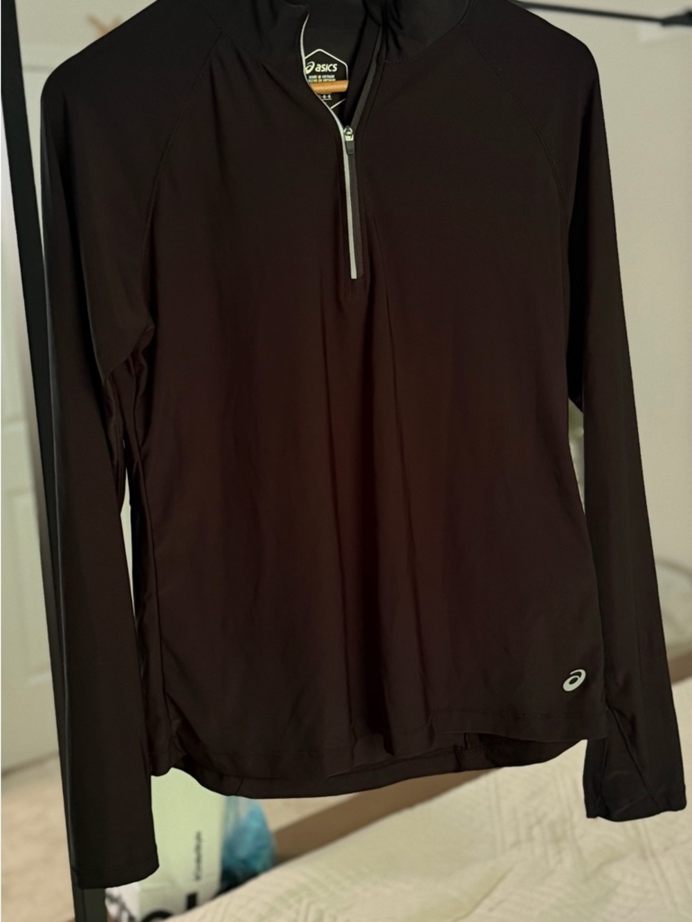 Asics Black Women's Long-Sleeve Quarter-Zip Performance Top